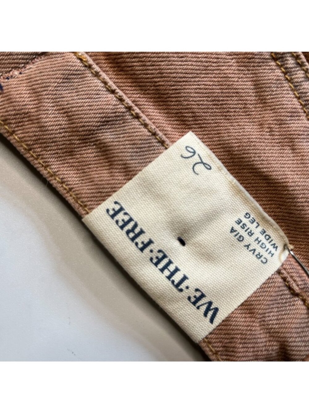 We The Free Free People CRVY Gia High Rise Wide Leg Jeans Brown Pink NWT Size 26 - Picture 5 of 5